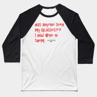 Glasses  - Magpie Springs - Adelaide Hills Wine Region - Fleurieu Peninsula - Winery Baseball T-Shirt